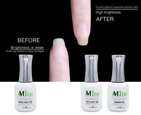 Amigo Gel Polish para uñas Set UV LED Empapado fuera de la base Brillante Mate Top Coat Gel Nail Art 18ml
