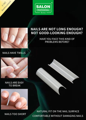 Proyectos de uñas artificiales de color natural de media cubierta de uñas de dedos artificiales de uñas francesas