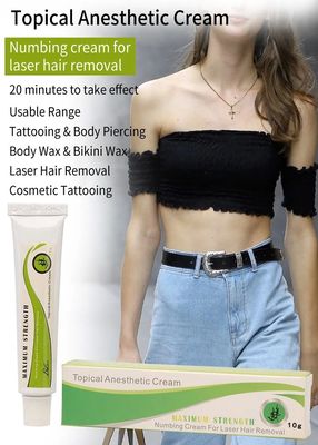 Crema anestésica para tatuajes de 10 g para alivio del dolor durante 3-4 horas con un grosor de 2-3 mm y aplicación de 50-60 minutos