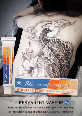 Crema anestésica para tatuajes de maquillaje semipermanente OEM/ODM no grasa de 10 g, alivio rápido del dolor