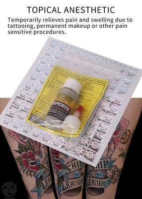 Crema anestésica tópica para tatuajes con lidocaína al 2% y tetracaína al 1,5% para uso profesional