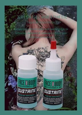 Gel adormecedor de tatuajes de acción rápida con 2% de lidocaína y 1.5% de tetracaína para aliviar el dolor en 1.2oz/unidad