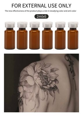 Crema anestésica para tatuajes de acción rápida en 1 minuto, 2 ml/botella, juego de 6 botellas para aliviar el dolor y maquillaje permanente