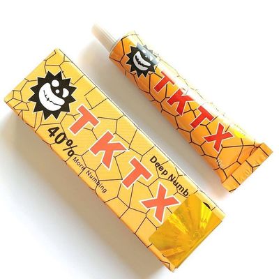Lidocaína original poner crema que entumece 10g amarillo del tatuaje permanente del maquillaje TKTX