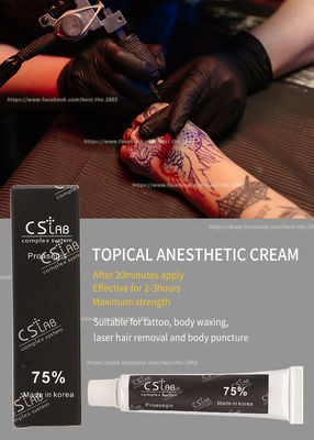 Crema que entumece tópica del tatuaje poner crema anestésico entumecido del laboratorio el 75% del CS para el tatuaje Microneedling de la ceja del labio