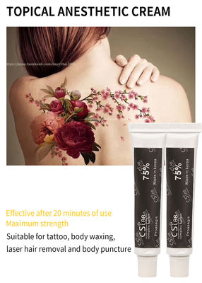 Crema que entumece tópica del tatuaje poner crema anestésico entumecido del laboratorio el 75% del CS para el tatuaje Microneedling de la ceja del labio