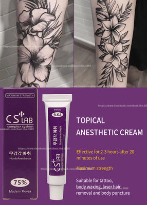 El dolor anestésico entumecido de la parada de la crema 10g del tatuaje de la ceja bate la crema permanente de Licocaine del maquillaje de CSLab el 75%