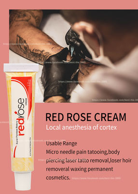 La crema que entumece de Rose Numb Anesthetic Cream 10g de la lidocaína permanente roja del maquillaje solicita 20 minutos de entumecido por 5-6 horas