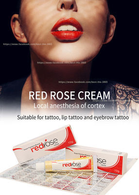 La crema que entumece de Rose Numb Anesthetic Cream 10g de la lidocaína permanente roja del maquillaje solicita 20 minutos de entumecido por 5-6 horas