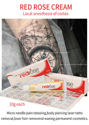 Crema de adormecimiento de rosa roja maquillaje permanente lidocaína crema anestésica labios ceja tatuaje