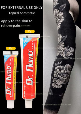 Crema anestésica entumecida no aceitosa de la lidocaína del Dr. Numb 30g de la crema para el retiro del pelo del laser del tatuaje de la ceja del labio