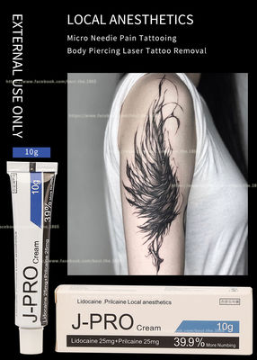 Crema anestésica del favorable del tatuaje de J de Licocaine dolor poner crema entumecido de la parada 10g para encerar maquillaje permanente del tatuaje