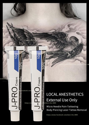 Crema anestésica del favorable del tatuaje de J de Licocaine dolor poner crema entumecido de la parada 10g para encerar maquillaje permanente del tatuaje