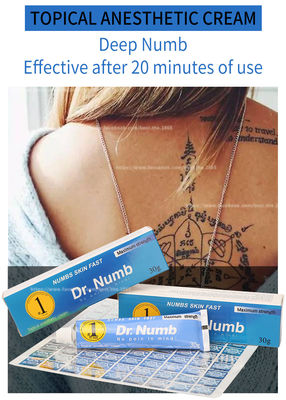 Crema entumecida del tatuaje poner crema del lápiz de ojos del tatuaje 10g del dr que entumece de la lidocaína de la crema del maquillaje poner crema sin dolor ENTUMECIDO de la permanente