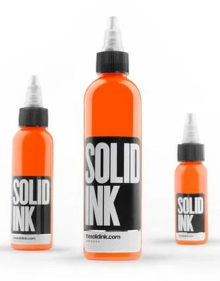 Tinta anaranjada 30ML 60ML 120ML 260ML del tatuaje del cuerpo sólido de la tinta del tatuaje del pigmento permanente puro del maquillaje