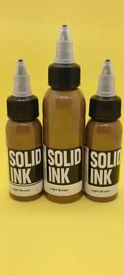 Tinta marrón clara del tatuaje del tatuaje de 60ML 120ML del pigmento micro sólido de la tinta