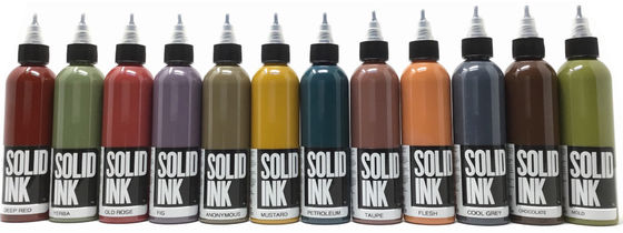 El micrófono de la tinta del tatuaje de la tinta sólida de 60ML 120ML pigmenta marrón claro