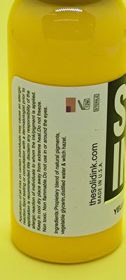 Pigmento orgánico no tóxico amarillo brillante del tatuaje de la tinta del tatuaje de 120ML 260ML