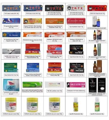 Gel adormecedor de tatuajes de acción rápida con 2% de lidocaína y 1.5% de tetracaína para aliviar el dolor en 1.2oz/unidad